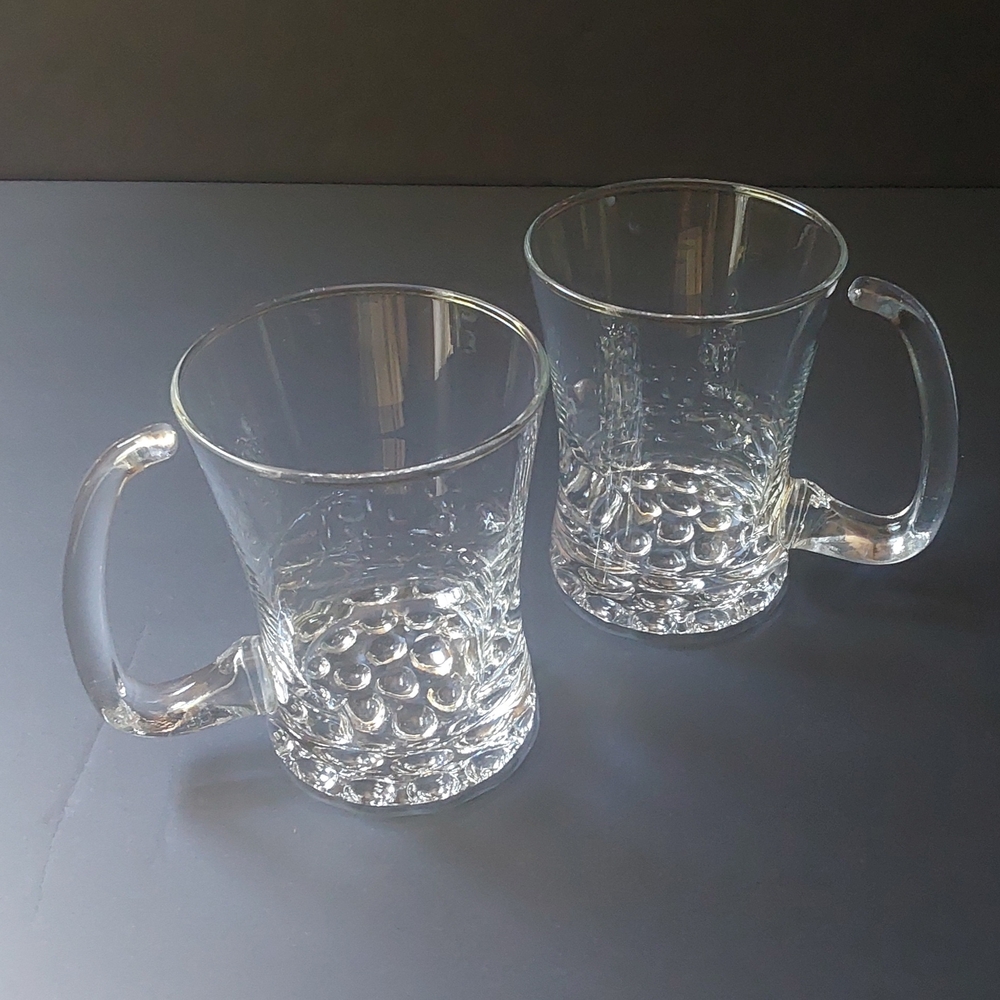 Libby Knob Hill Glass Coffee or Beer Mug Set (2)